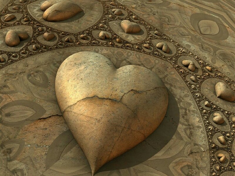 Cracked Stone Heart — Brown