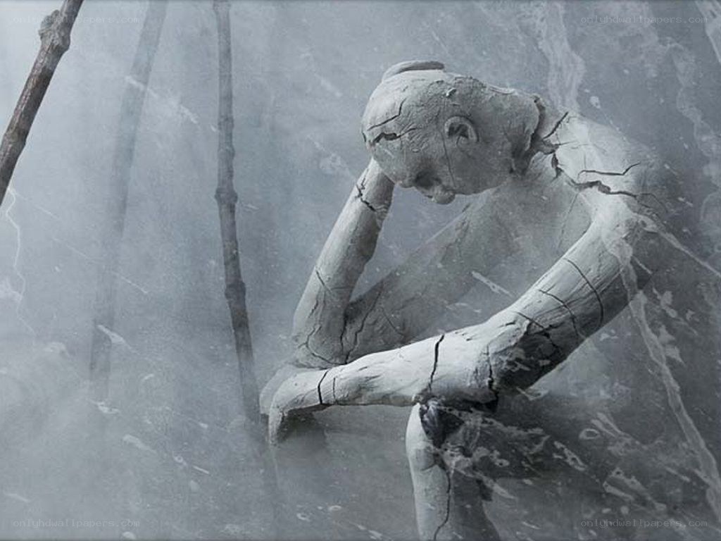cracked stone thinker