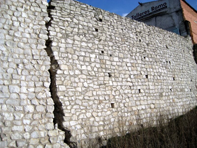 Cracked stone wall