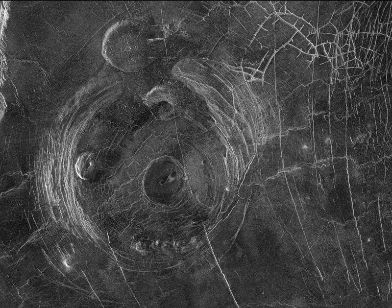 cracked surface with circular patterns