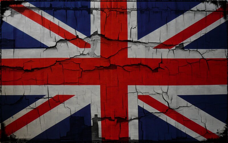 Cracked Union Jack Flag — Red