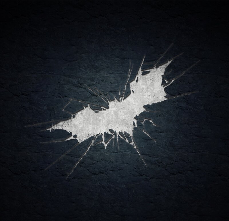Cracked Wall with Bat Symbol