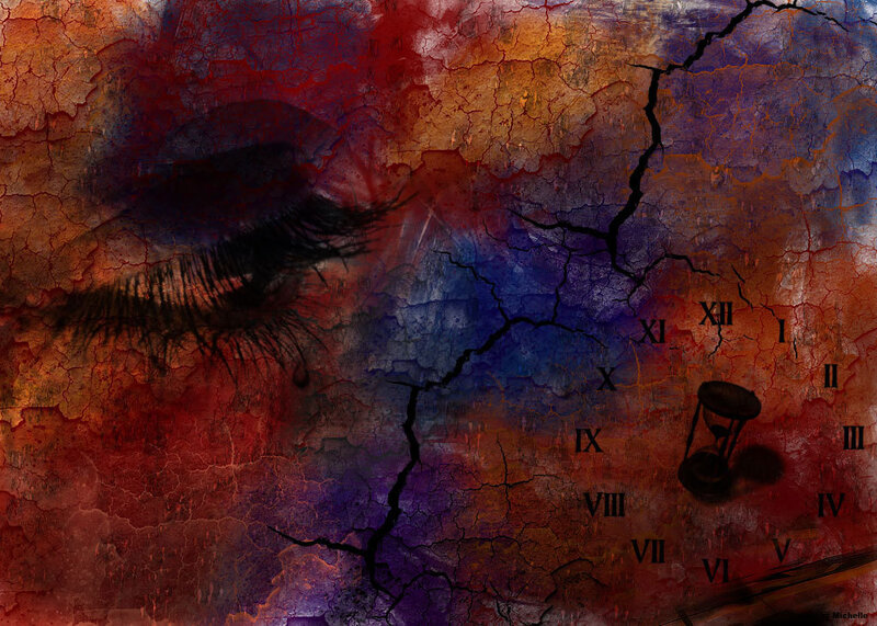Cracked Wall with Clock
