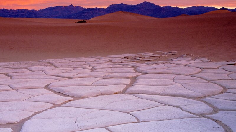 Cracked White Salt Flats — Dramatic