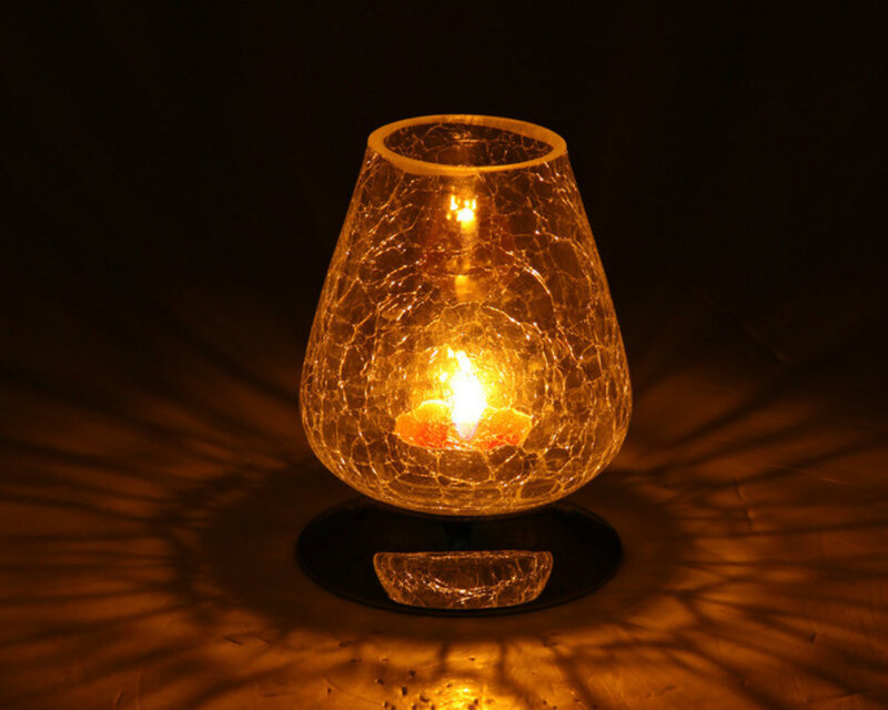 Crackled Glass Candle Holder