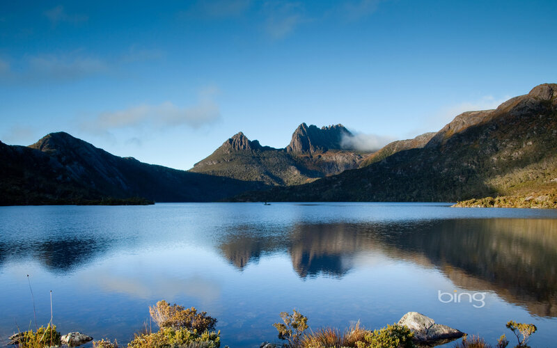 Cradle Mountain Reflection — Blue, Serene