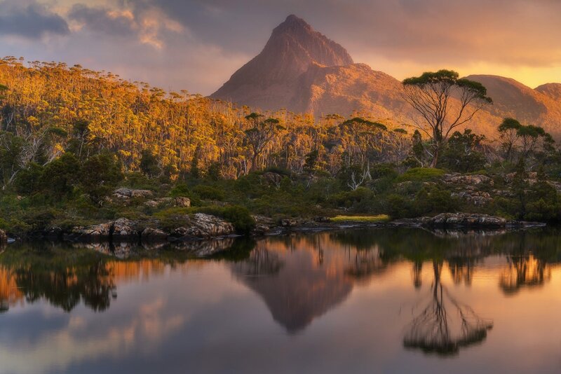 Cradle Mountain Reflection — Orange