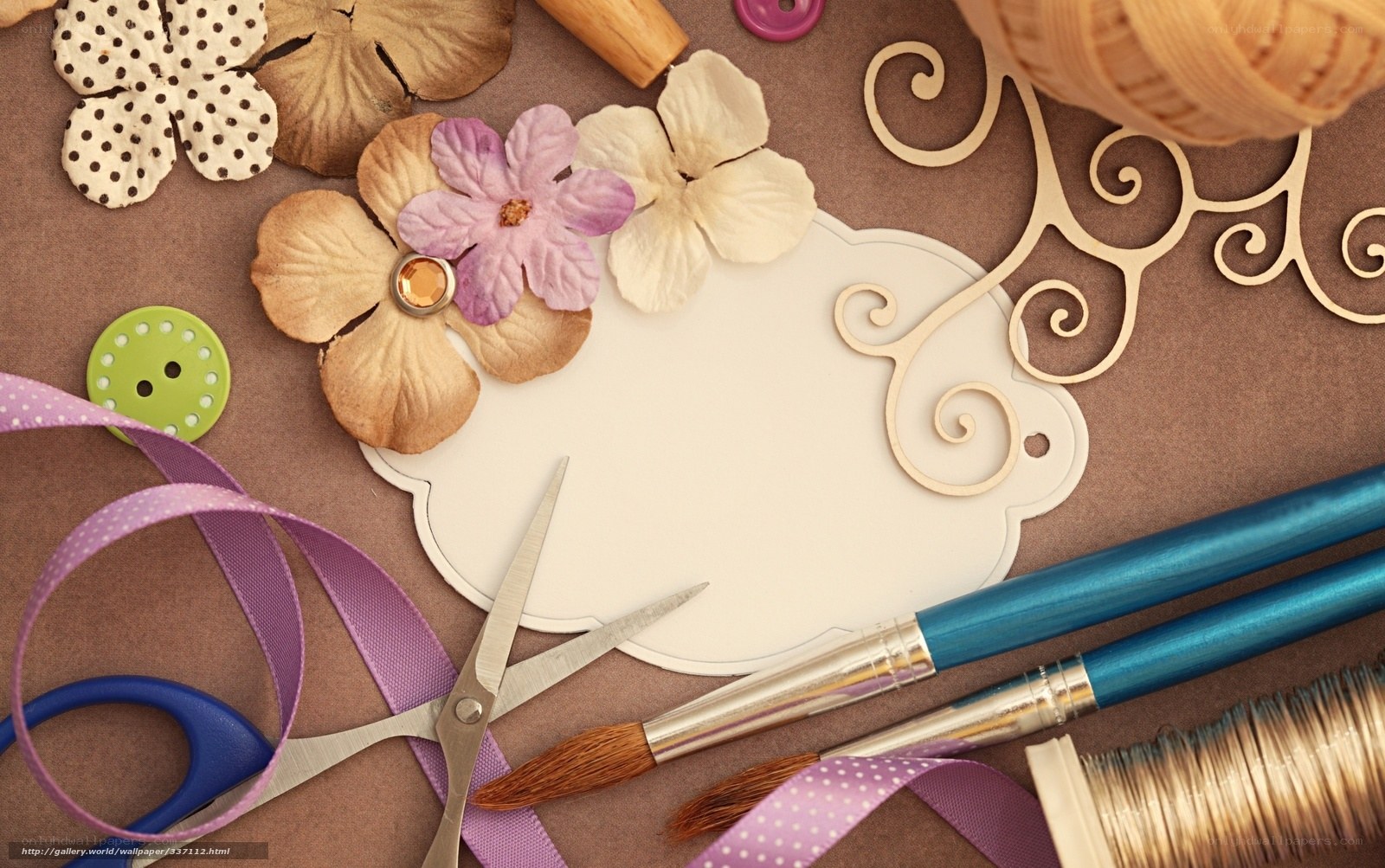 craft supplies and flowers