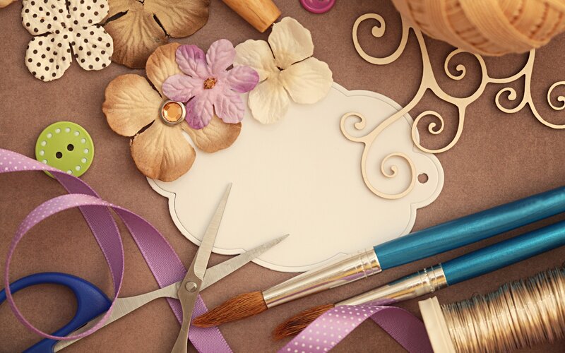 Craft Supplies on Table