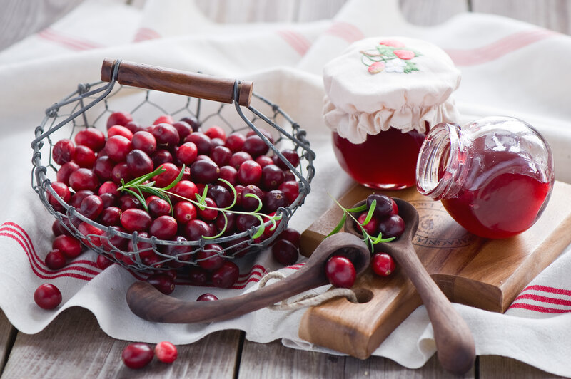 Cranberries in Basket