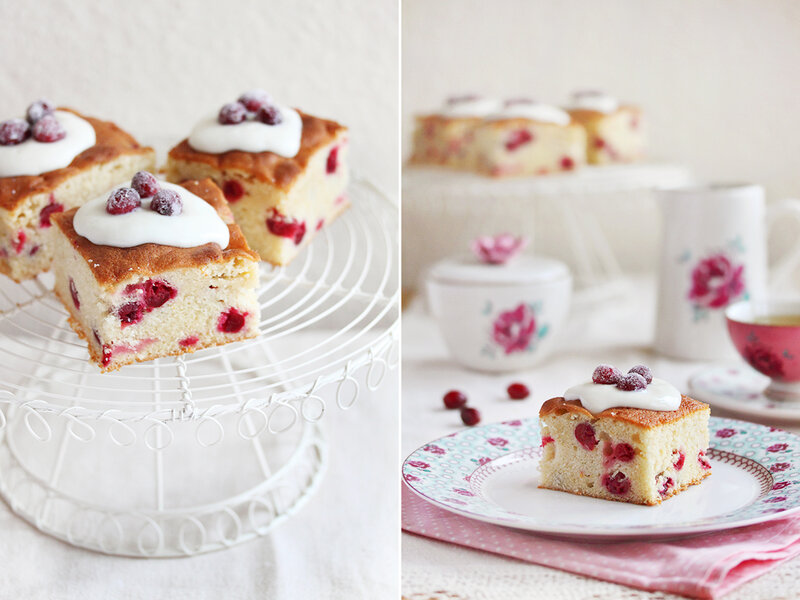 Cranberry Cake Slice