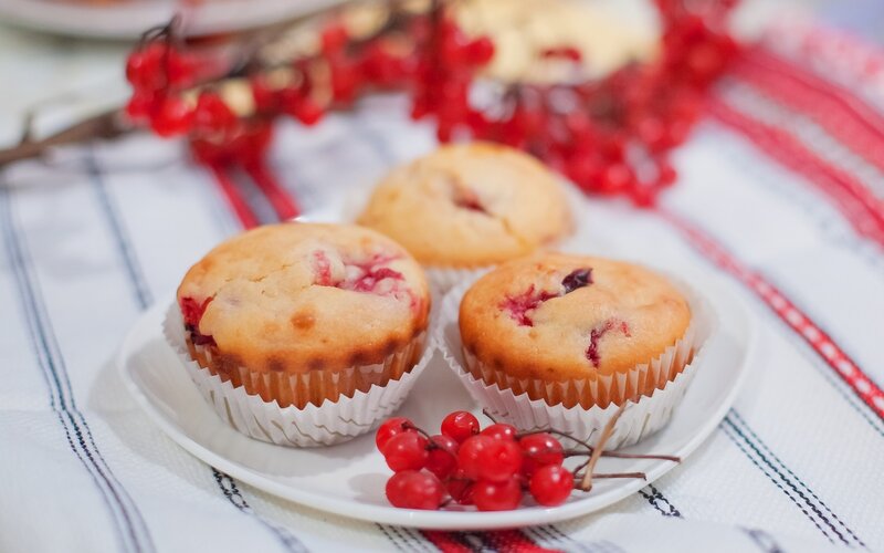 Cranberry Muffins on Plate