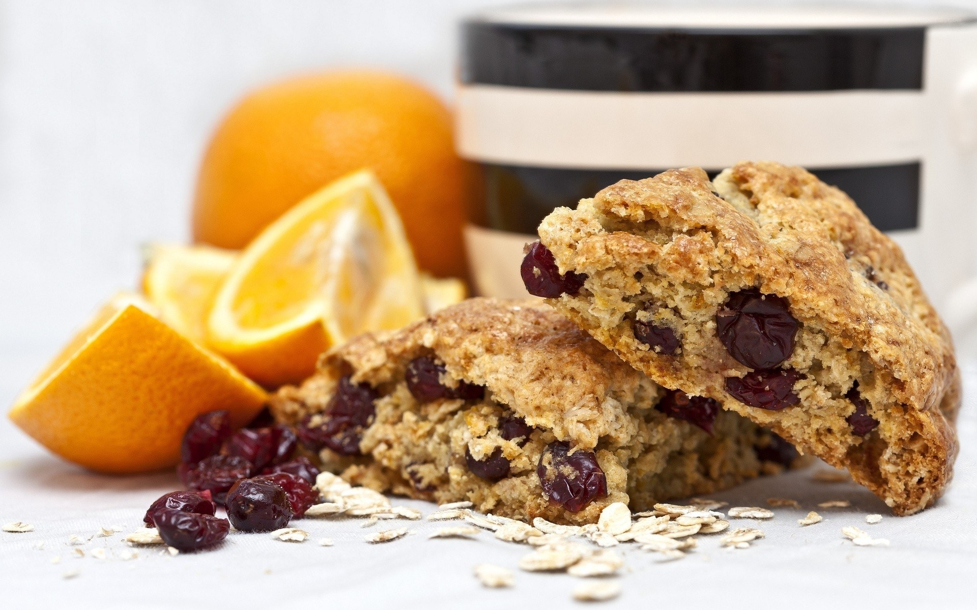 cranberry orange scones with coffee