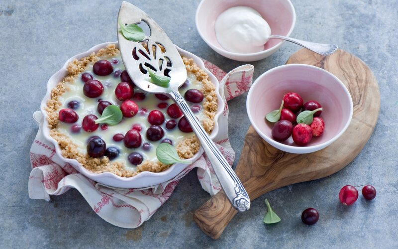 Cranberry Tart in Dish