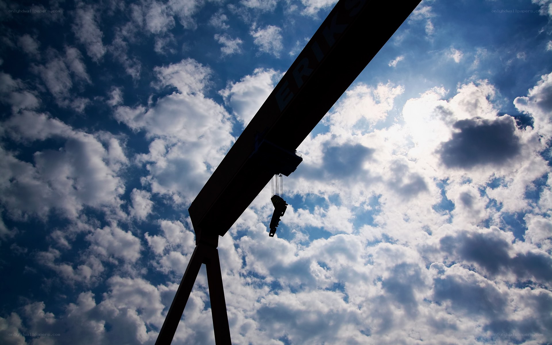 crane against cloudy sky