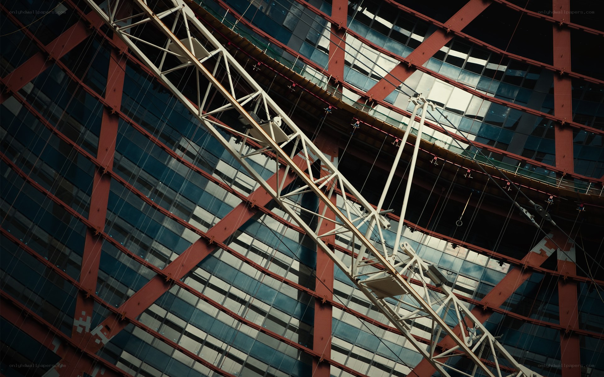 Crane at a modern building site
