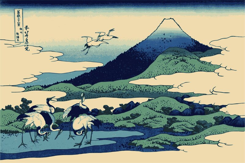 Cranes in a Landscape