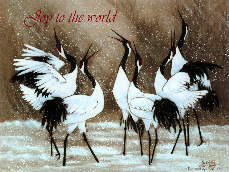 Cranes in Snow