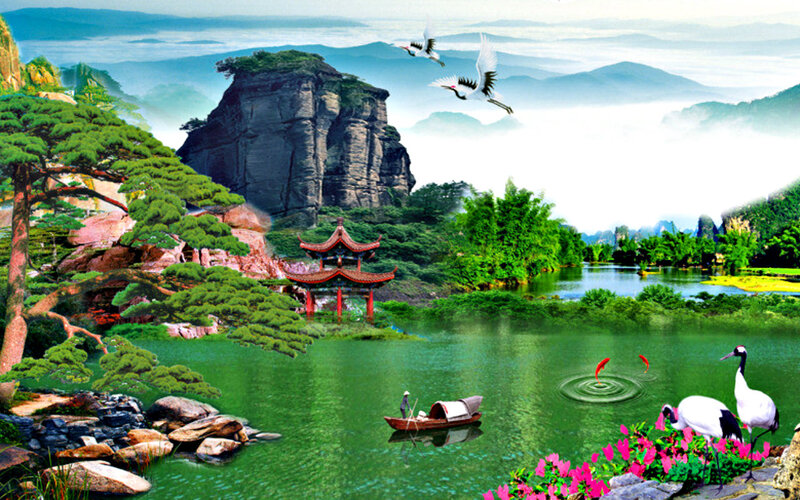 Cranes over Lake
