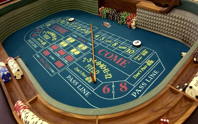 craps table with chips