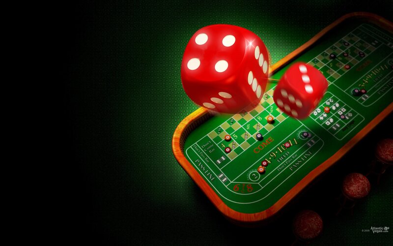 Craps Table with Dice