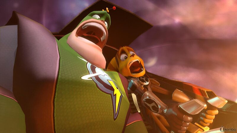 Crash and Cortex in a spaceship
