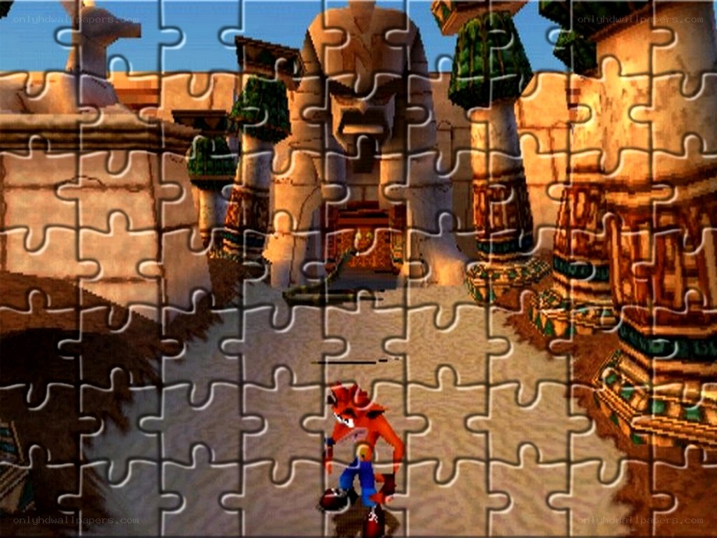 Crash Bandicoot puzzle scene