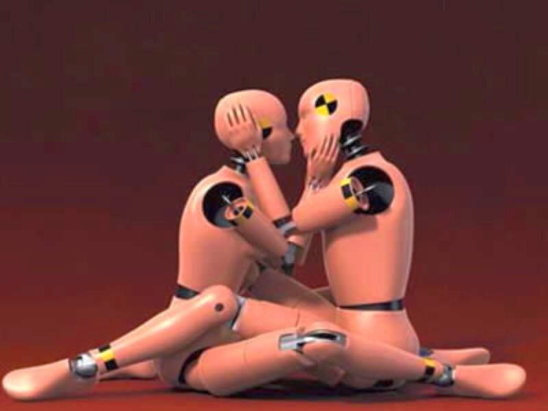 crash test dummies kissing
