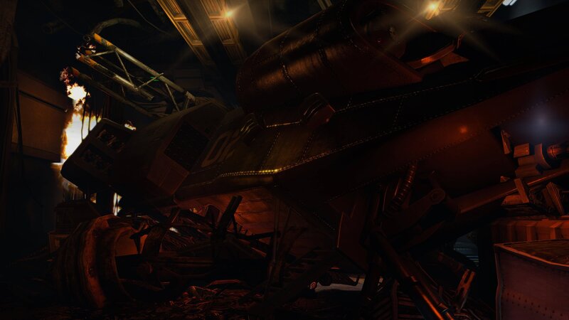Crashed Aircraft in Wreckage — Black