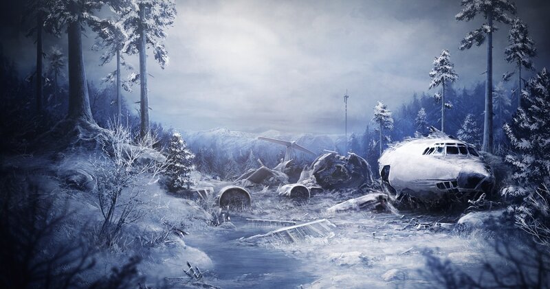 Crashed Airplane in Forest