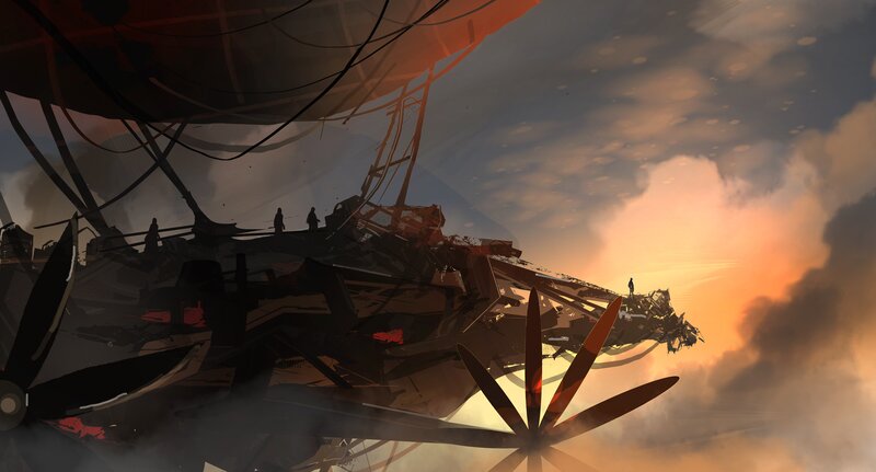 Crashed Airship Wreckage