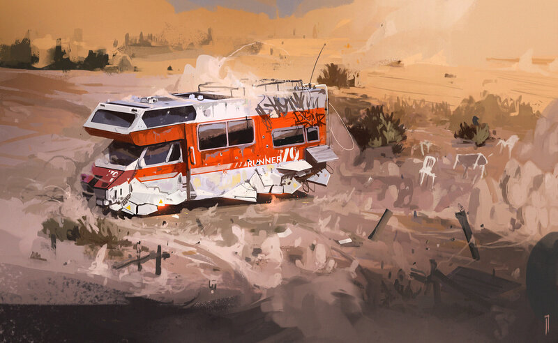 Crashed Camper Van