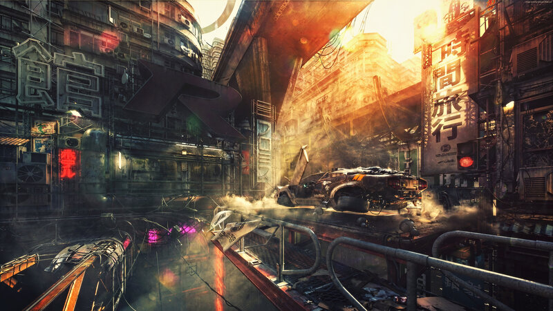Crashed Car in City — Orange