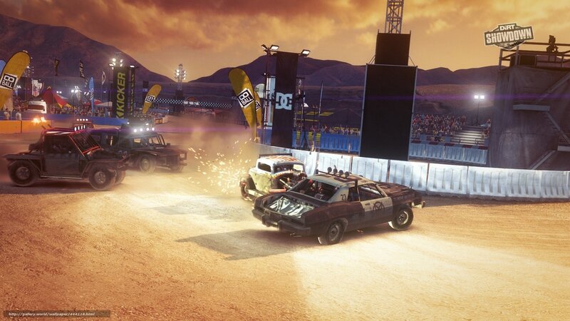 Crashed Cars in Dirt Race