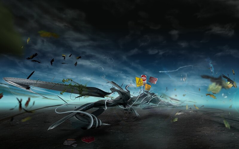 Crashed Futuristic Vehicle