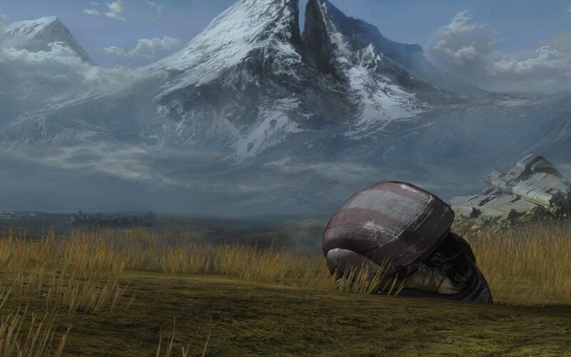 Crashed Helmet in Field