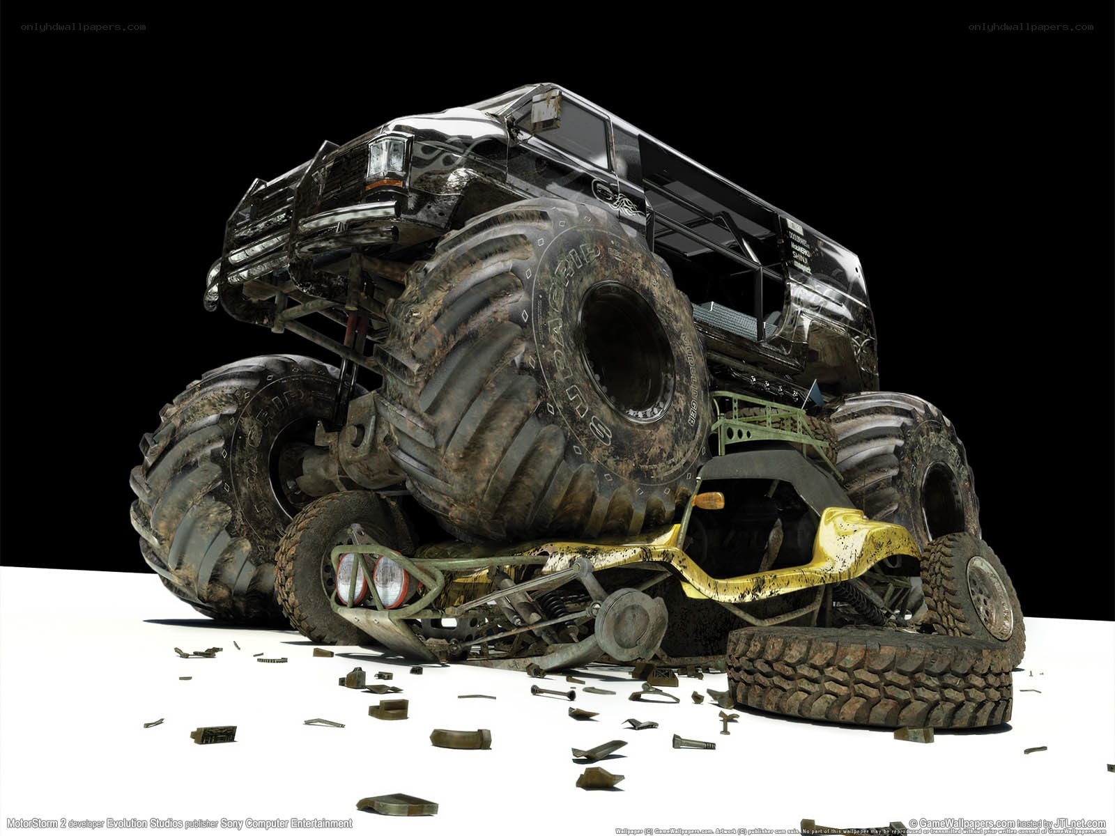 Crashed monster truck