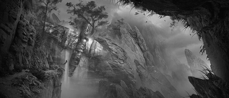 crashed plane in mountain canyon