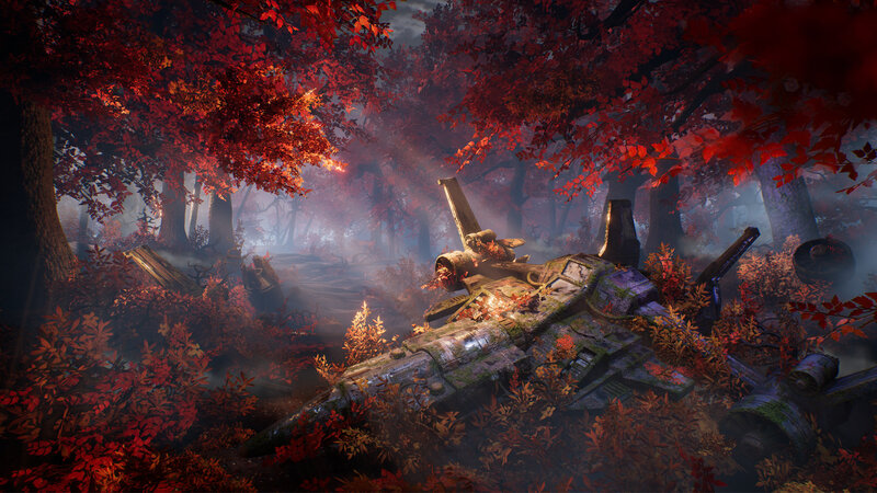 Crashed Spacecraft in Forest