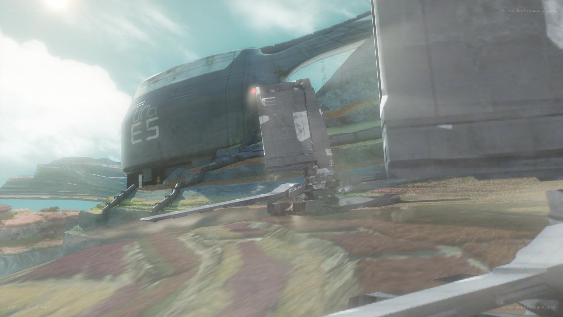Crashed spacecraft on alien planet