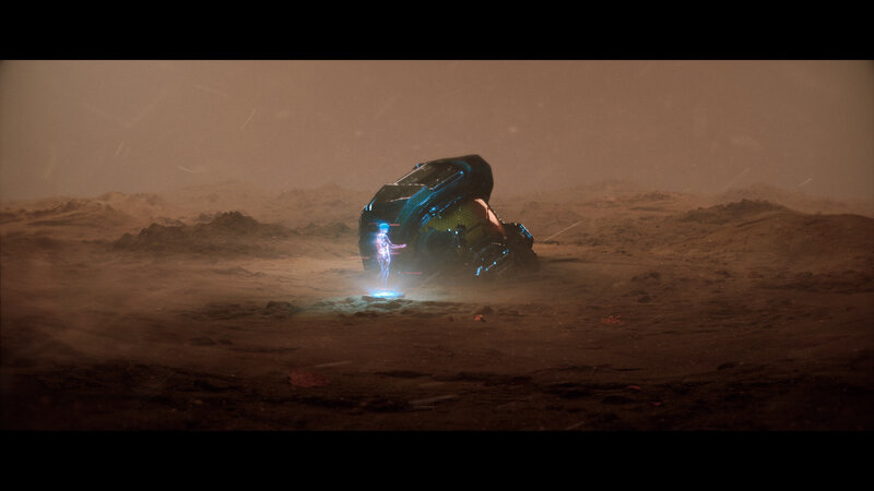 Crashed Spacecraft on Desert