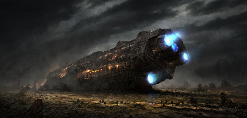 Crashed Spaceship — Black