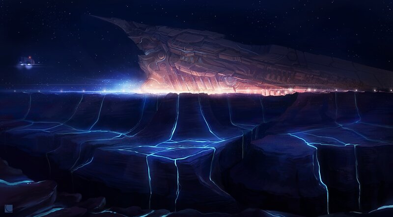 Crashed Spaceship — Blue