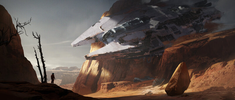 Crashed Spaceship in Canyon