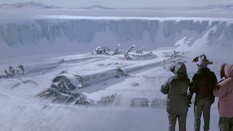 Crashed Spaceship in Snow — White