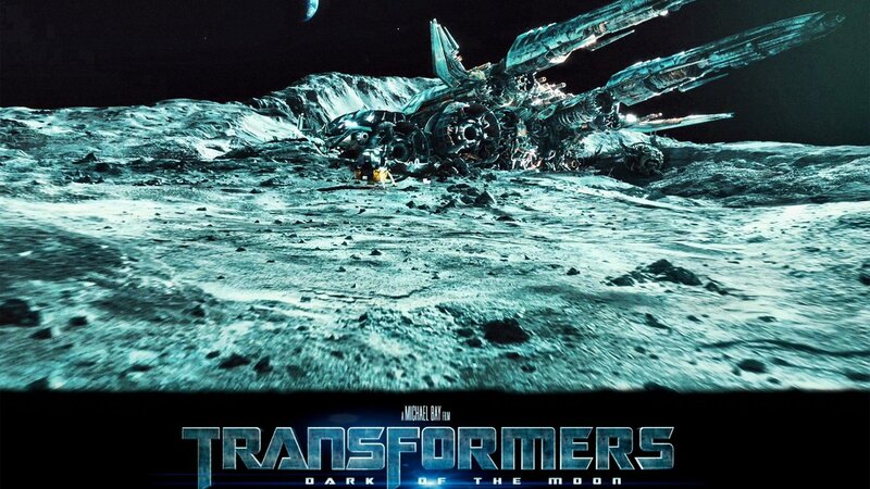 Crashed Spaceship on Moon — Blue