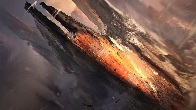 Crashed Spaceship — Orange