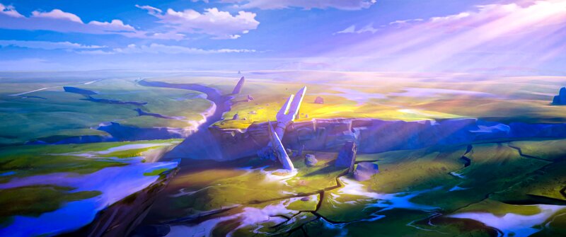 Crashed Spaceship Wreckage — Blue