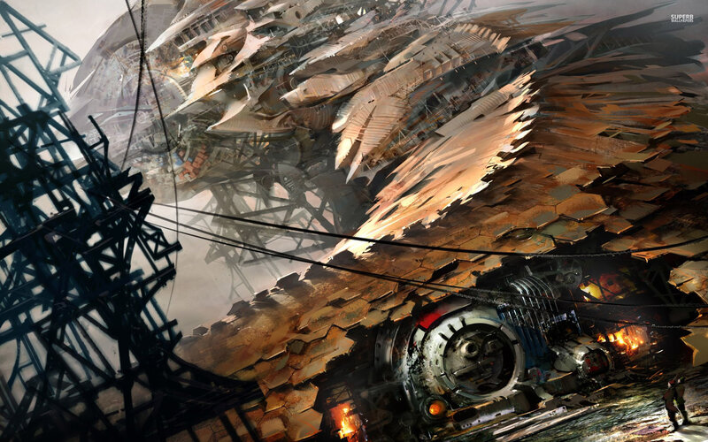 Crashed Spaceship Wreckage — Brown