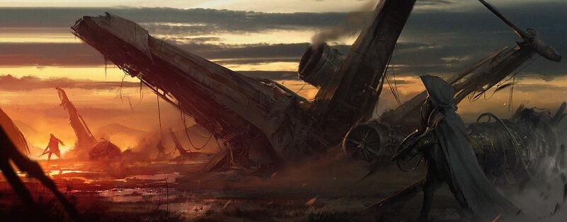 Crashed Spaceship Wreckage — Orange